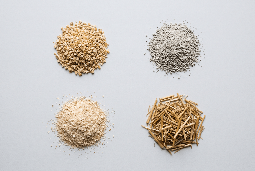 Corn cob, cat litter, sawdust and straw, beddings to avoid